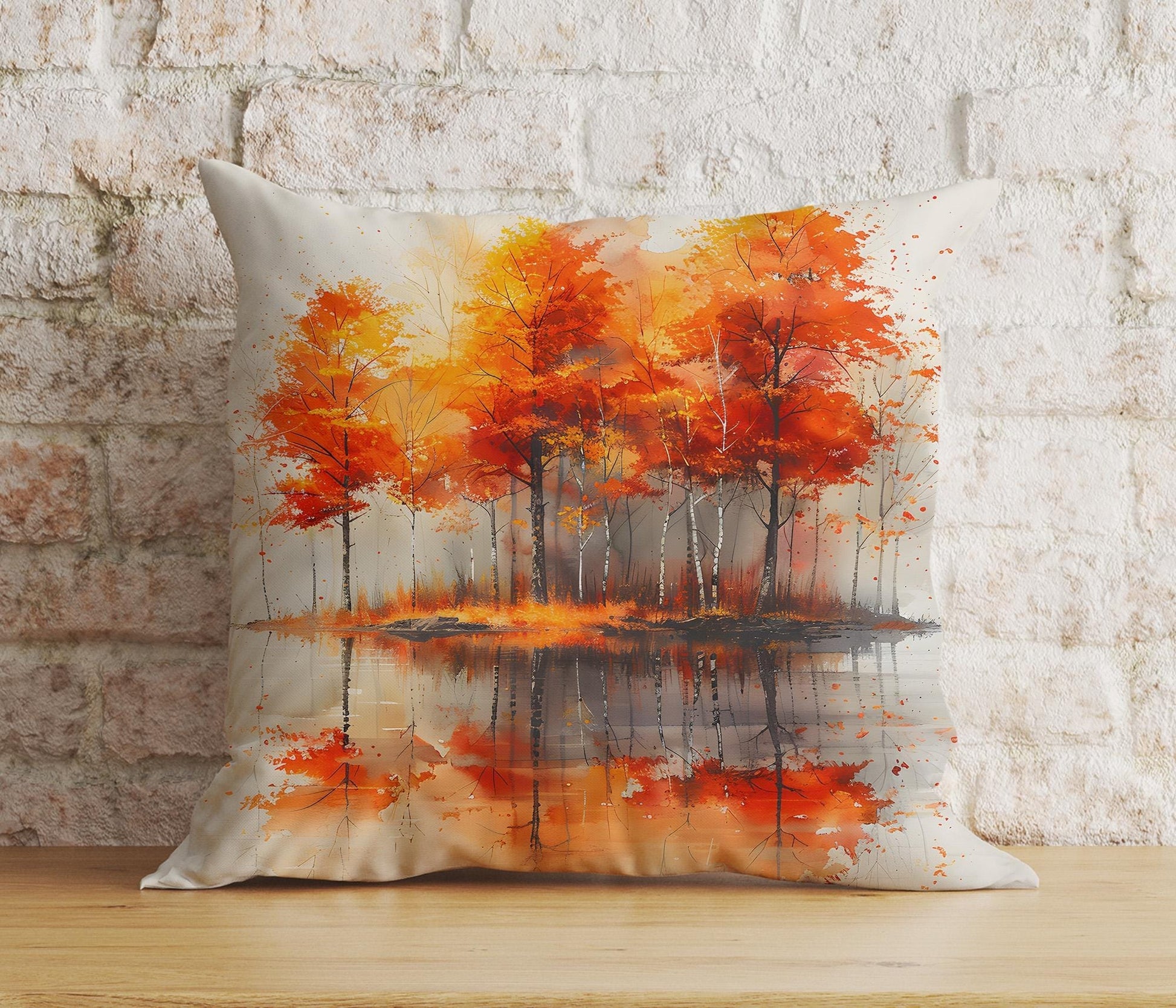 Onay Fall Trend Autumn Orange Leaves  Pillow Cushion Covers