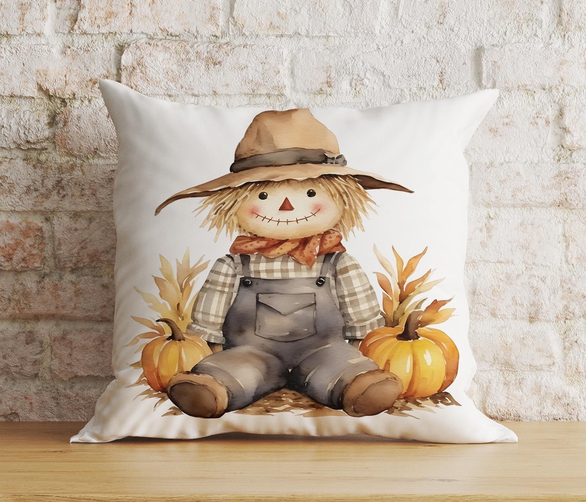 Onay Cushion Covers 1 / 12 x 12 inch (30 x 30 cm) Double Side Fall Trend Pillow Cover Garden Scarecrow Cushion Cover