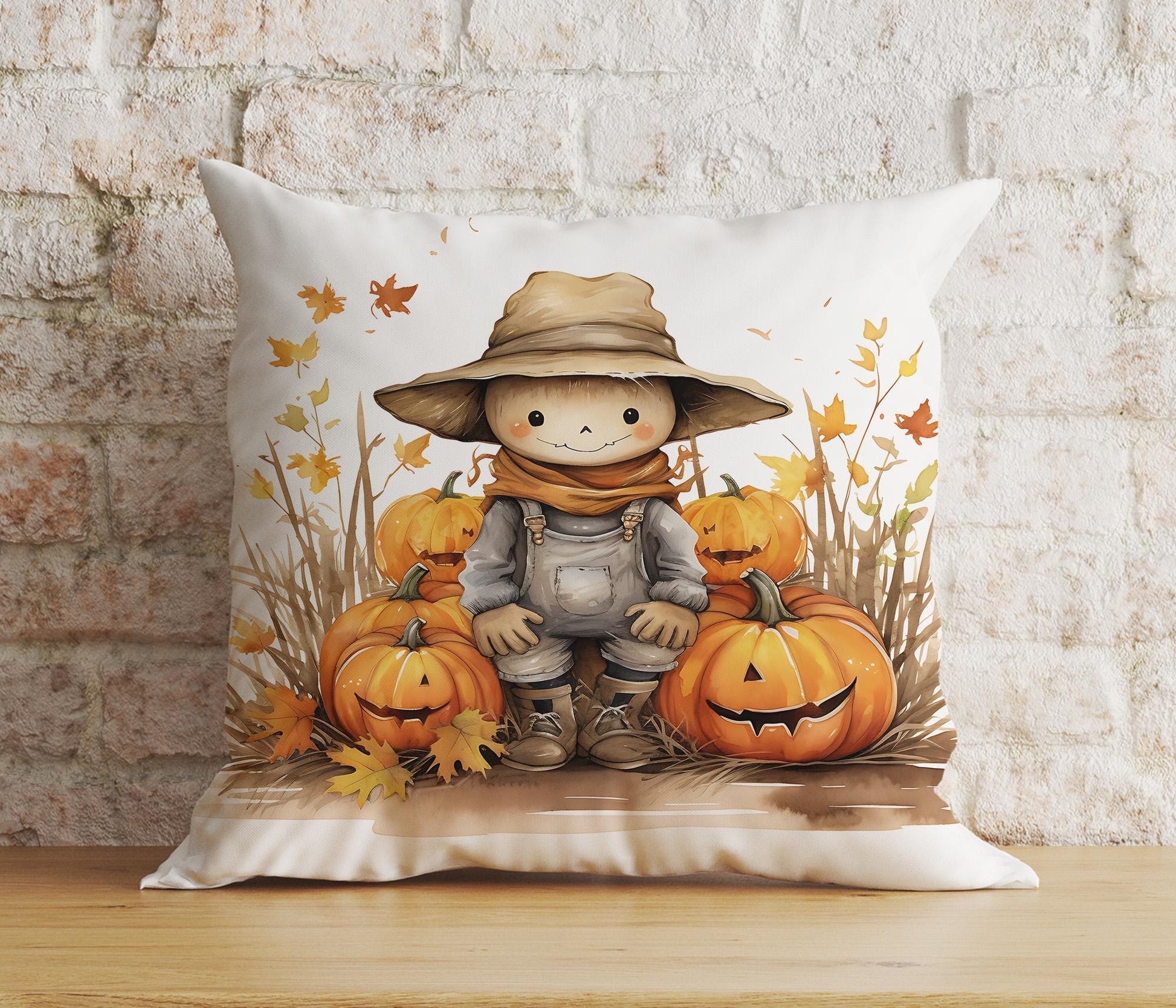 Onay Cushion Covers 3 / 12 x 12 inch (30 x 30 cm) Double Side Fall Trend Pillow Cover Garden Scarecrow Cushion Cover