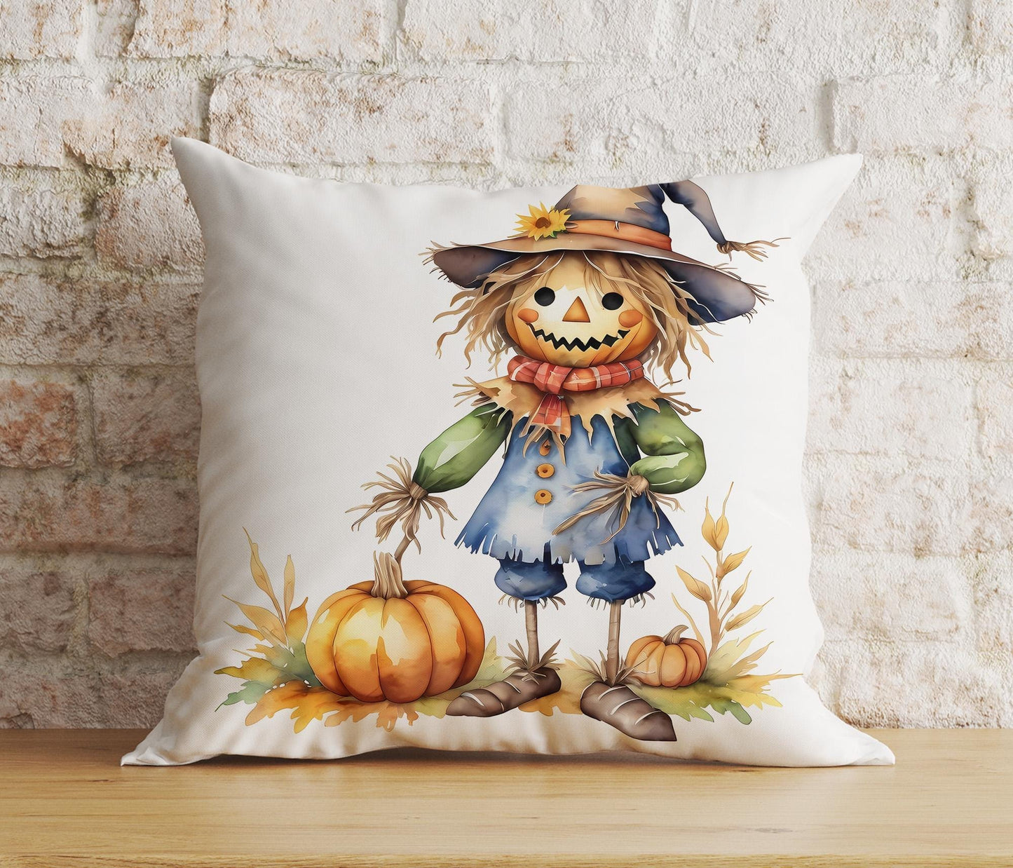 Onay Cushion Covers 4 / 12 x 12 inch (30 x 30 cm) Double Side Fall Trend Pillow Cover Garden Scarecrow Cushion Cover