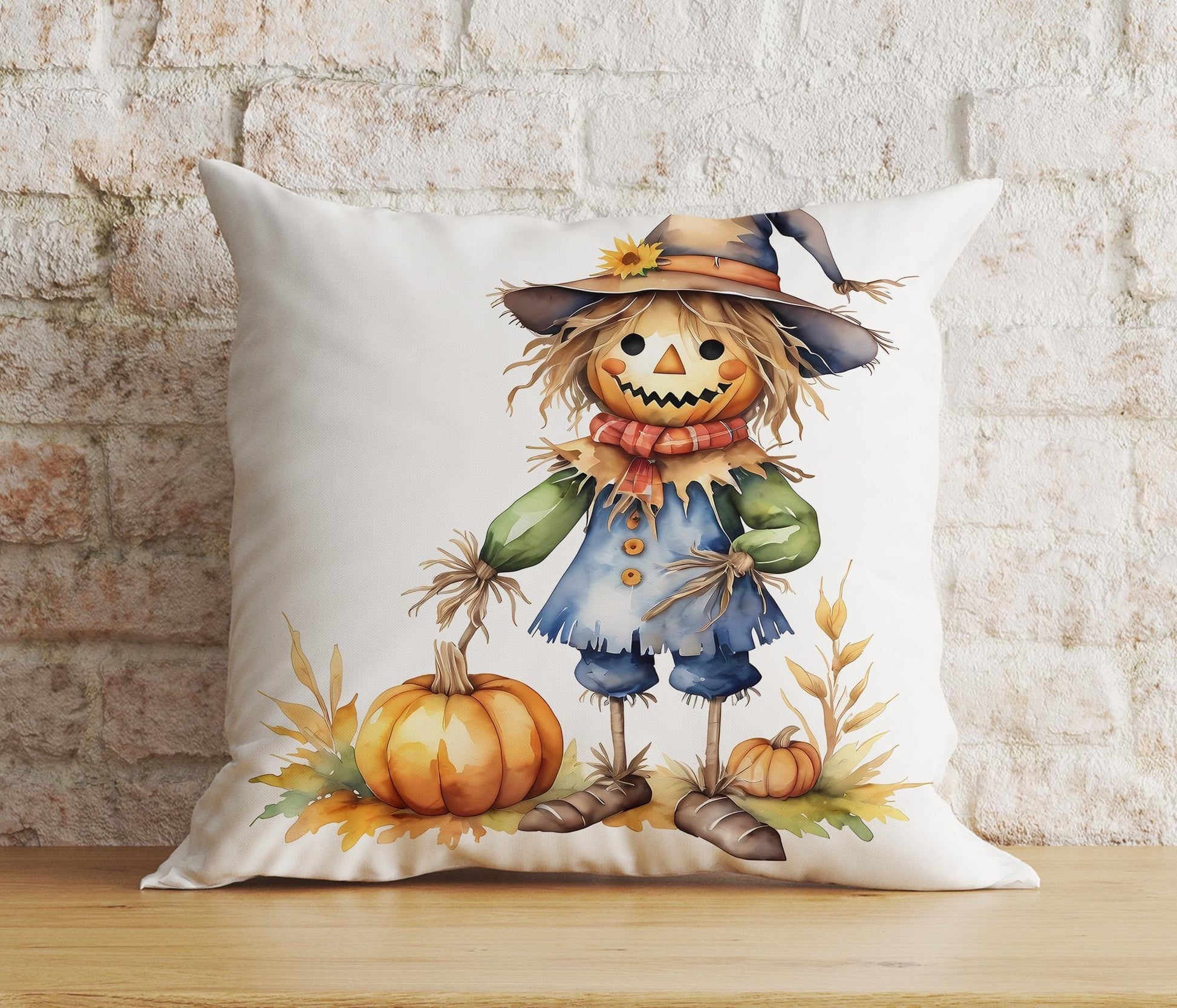 Onay Cushion Covers 4 / 12 x 12 inch (30 x 30 cm) Double Side Fall Trend Pillow Cover Garden Scarecrow Cushion Cover