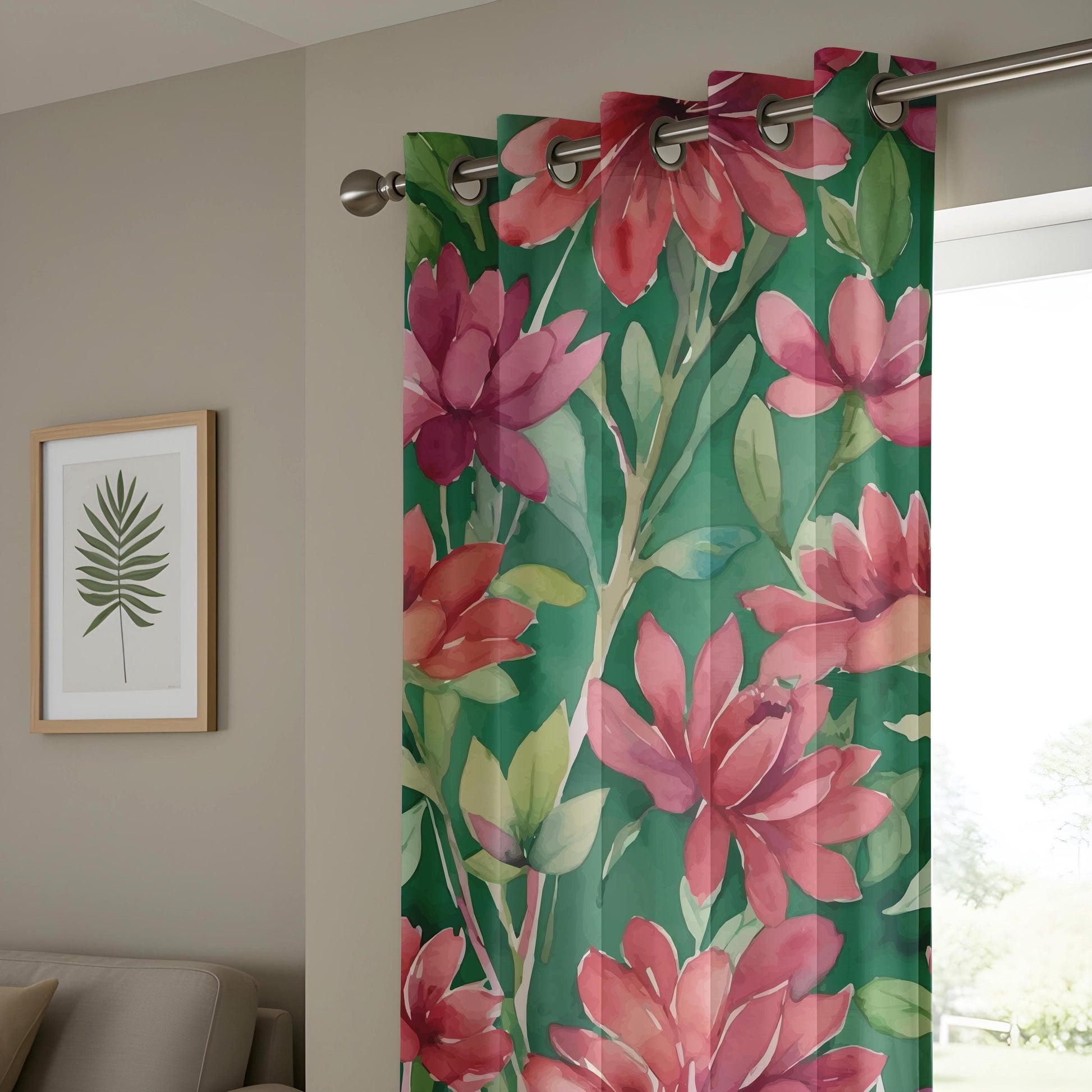 Onay Floral Bedroom Curtains Blossom Living Room Drapes, Romantic Curtains