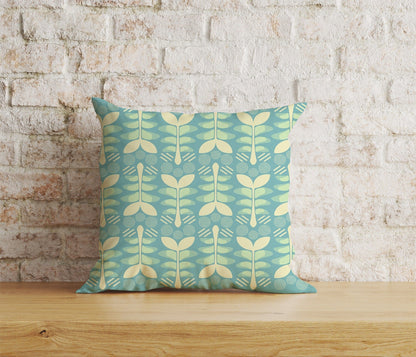 Onay Home Textile Cushion Covers 6 / 12 x 12 inch (30 x 30 cm) Double Side Floral Botanical Flower Cushion Cover Leaf & Spiral Pattern