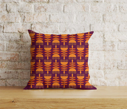 Onay Home Textile Cushion Covers 5 / 12 x 12 inch (30 x 30 cm) Double Side Floral Botanical Flower Cushion Cover Leaf & Spiral Pattern