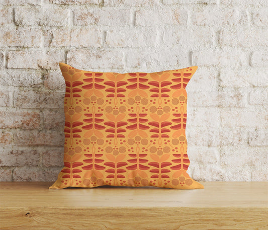 Onay Home Textile Cushion Covers 1 / 12 x 12 inch (30 x 30 cm) Double Side Floral Botanical Flower Cushion Cover Leaf & Spiral Pattern