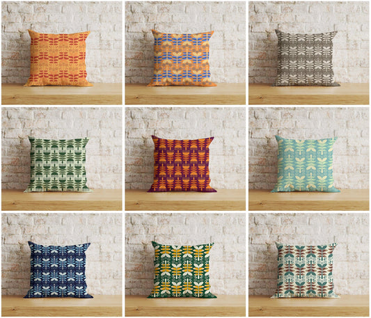Onay Home Textile Cushion Covers Floral Botanical Flower Cushion Cover Leaf & Spiral Pattern