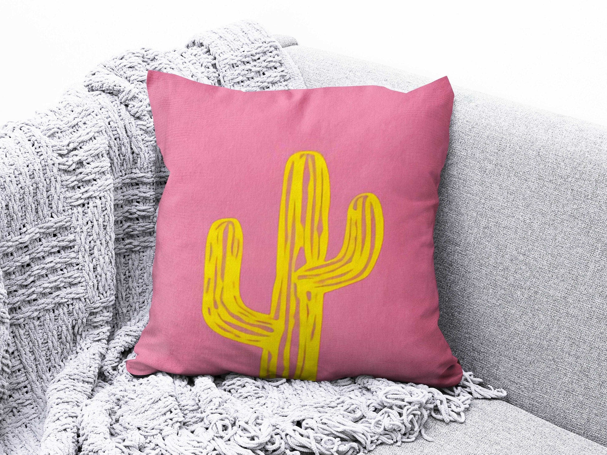 Onay 7 / 12 x 12 inch (30 x 30 cm) Double Side Floral Cactus Cushion Cover Green Cushion Case Botanical Pillow Cover
