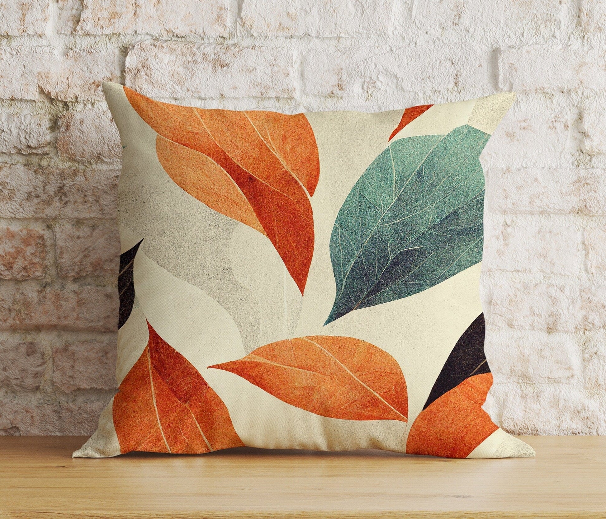Onay 2 / 12 x 12 inch (30 x 30 cm) Double Side Floral Colorful Botanical Leaves Couch Cushion Cover