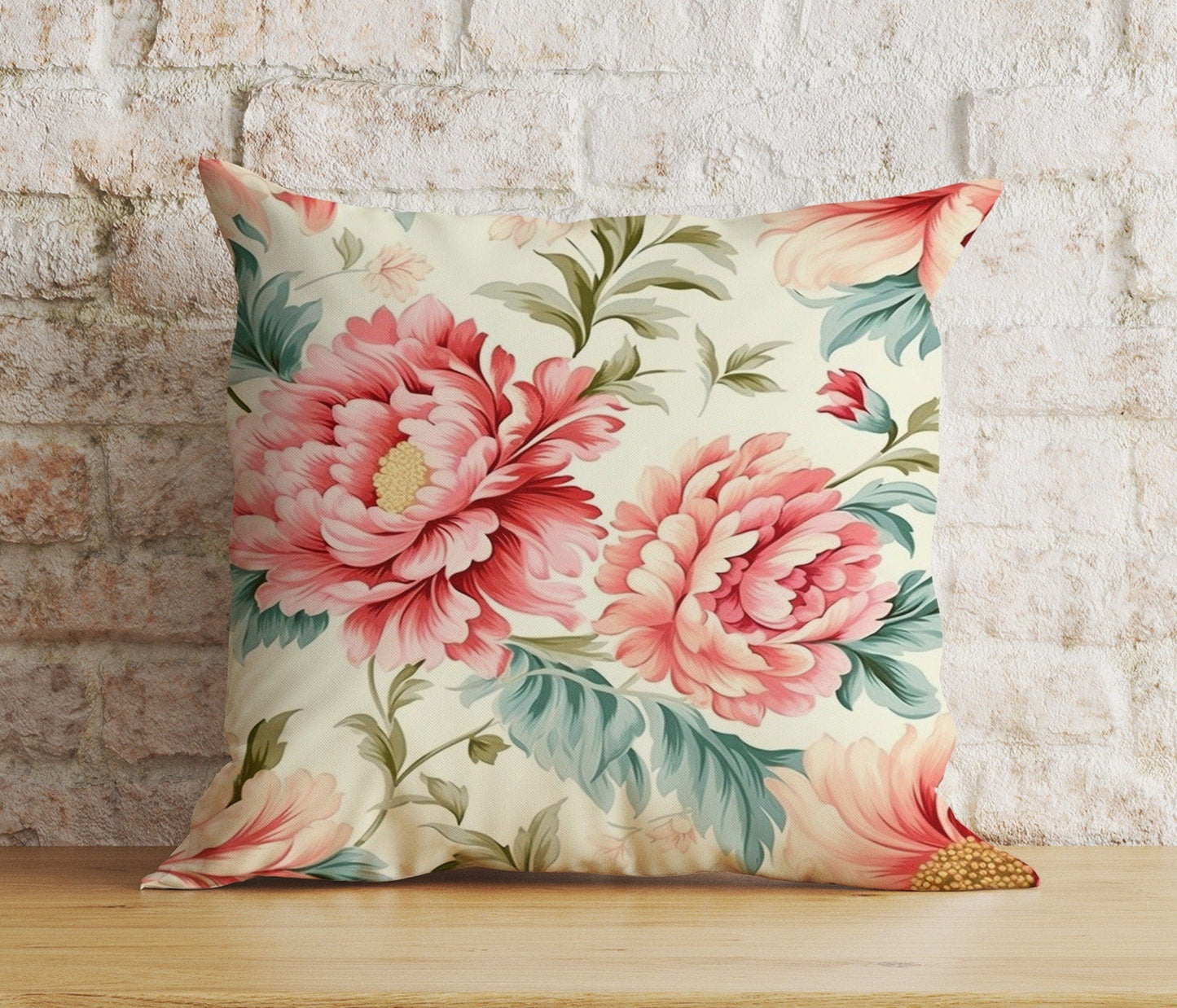 Onay 9 / 12 x 12 inch (30 x 30 cm) Double Side Floral Colourful Vintage Floral Rose Cushion Cover