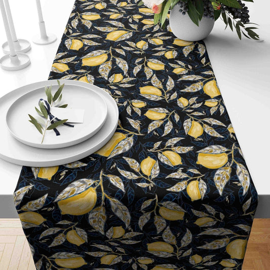 Onay Home Textile table runner 1 / 12 x 46 inch (30 x 120 cm) Floral Lemons Table Decor, Summer Fruit Trend Tablecloth