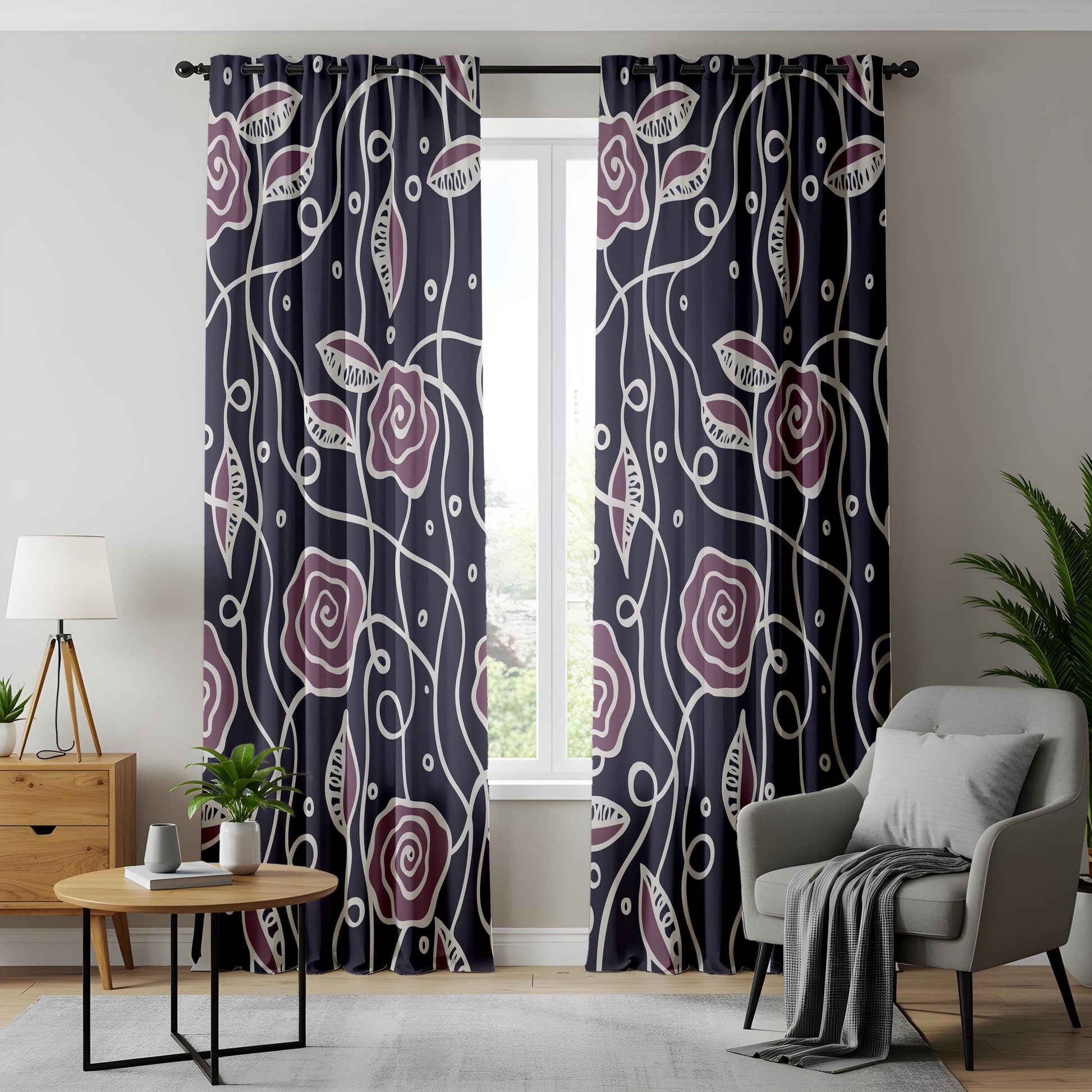 Onay Floral Paradise Custom Printed Curtain, Eye-Catching Home Decor