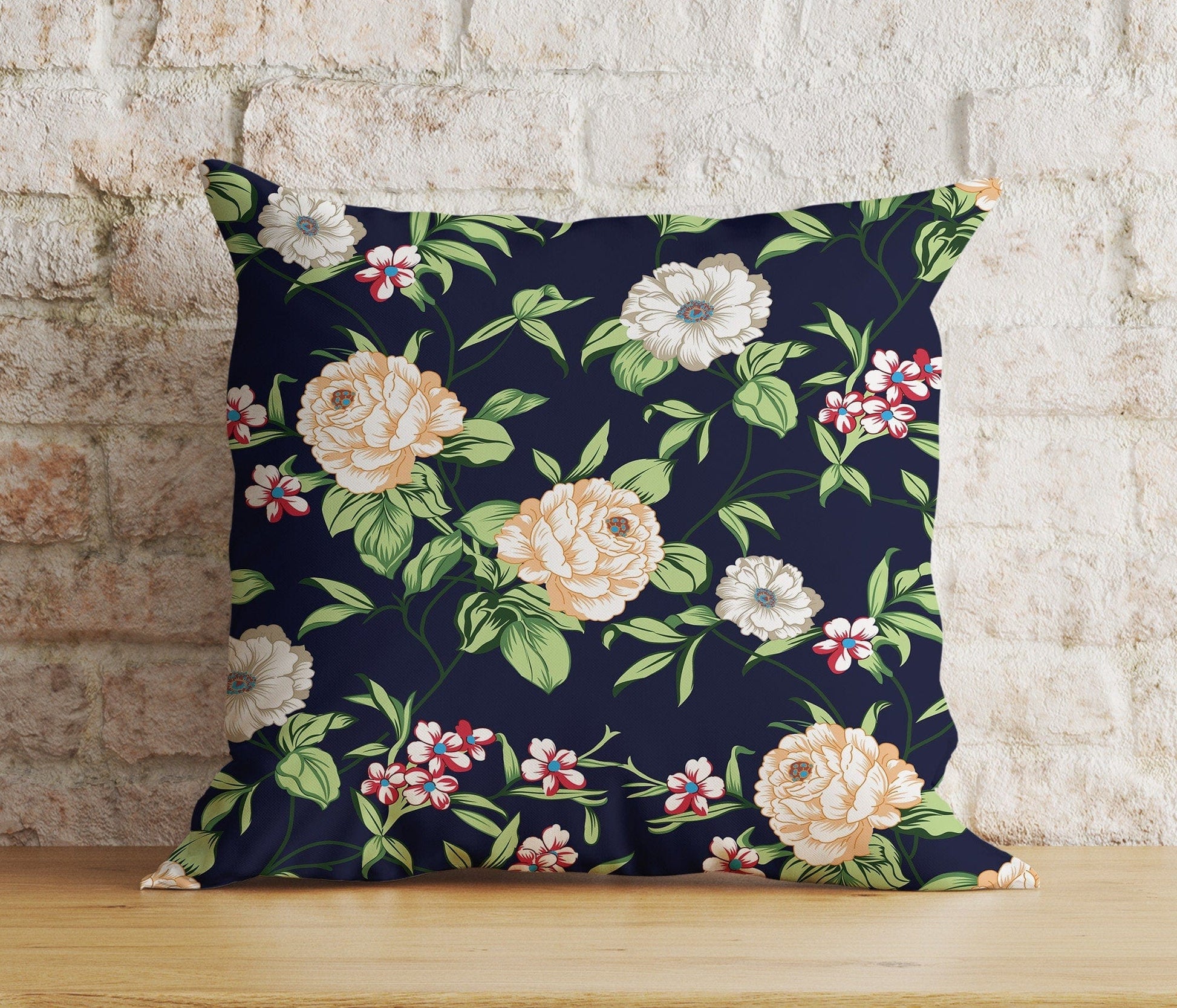 Onay 3 / 12 x 12 inch (30 x 30 cm) Double Side Garden Flowers Cottage Farmhouse Decoration Cushion Cover