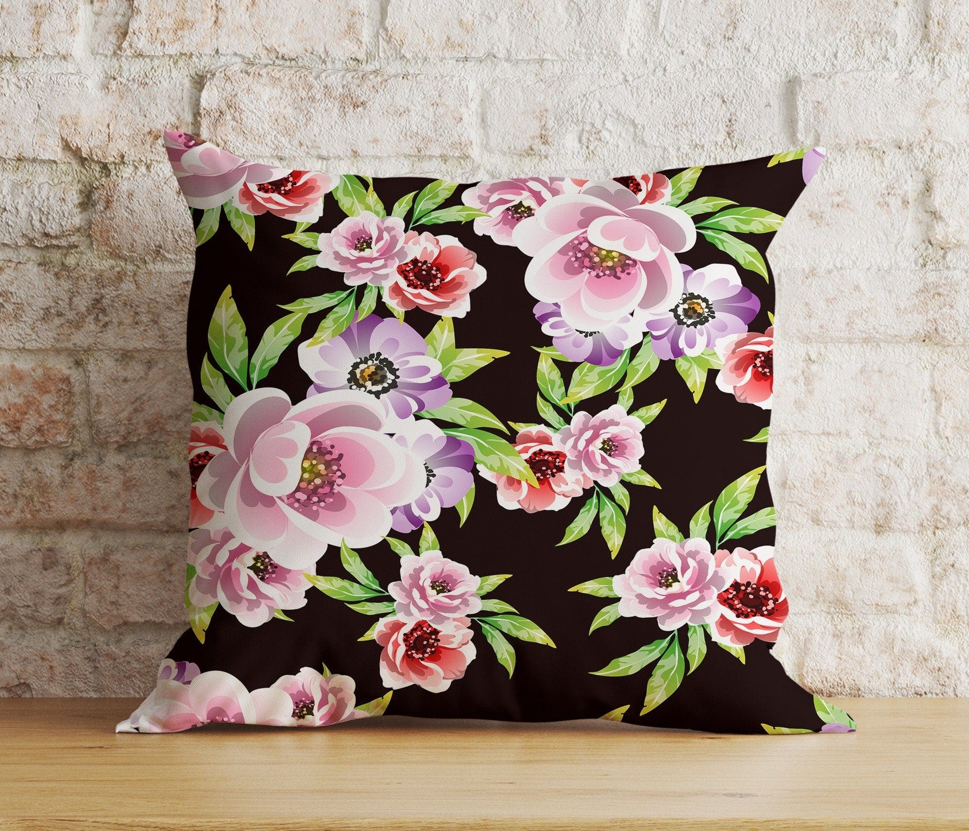 Onay 2 / 12 x 12 inch (30 x 30 cm) Double Side Garden Flowers Cottage Farmhouse Decoration Cushion Cover