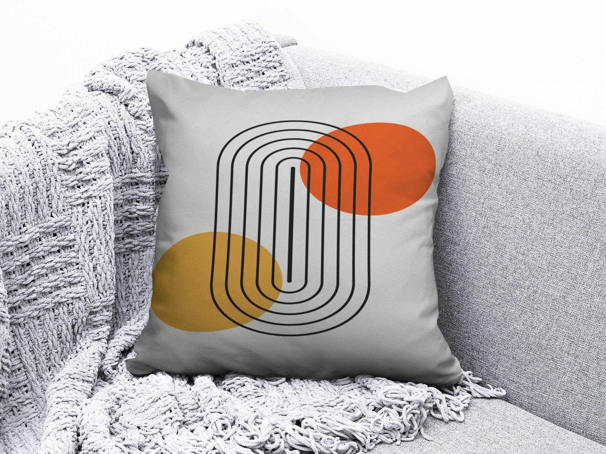 Onay 9 / 12 x 12 inch (30 x 30 cm) Geometric Circle Abstract Stripes Modern Cushion Cover