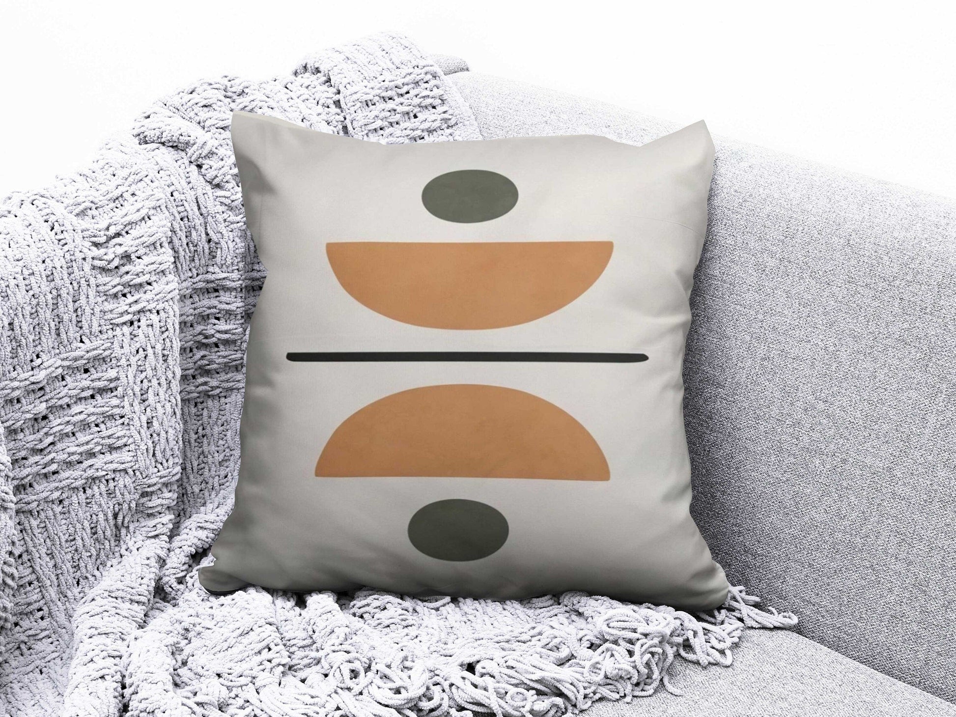Onay 7 / 12 x 12 inch (30 x 30 cm) Geometric Circle Abstract Stripes Modern Cushion Cover
