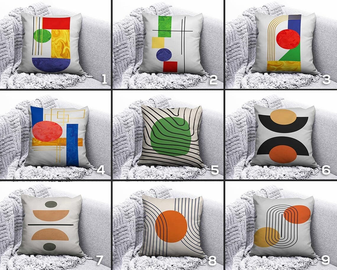 Onay Geometric Circle Abstract Stripes Modern Cushion Cover