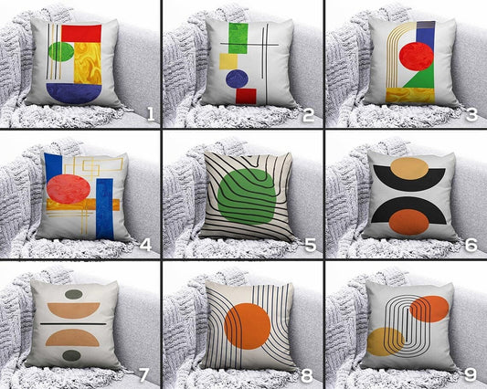 Onay Geometric Circle Abstract Stripes Modern Cushion Cover