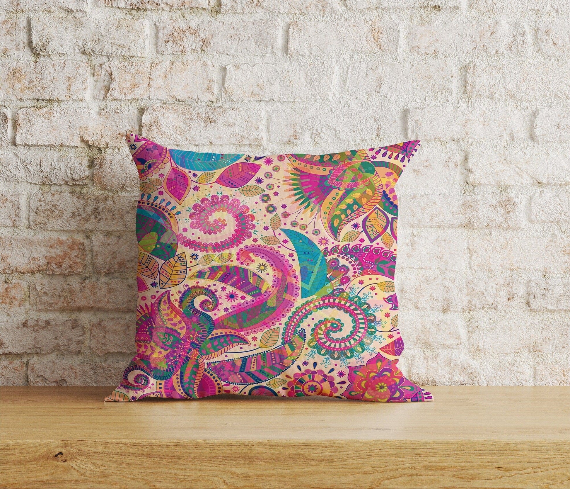 Onay Home Textile Cushion Covers 9 / 12 x 12 inch (30 x 30 cm) Double Side Geometric Colorful  Mandala Cushion Cover Decorative Mandala
