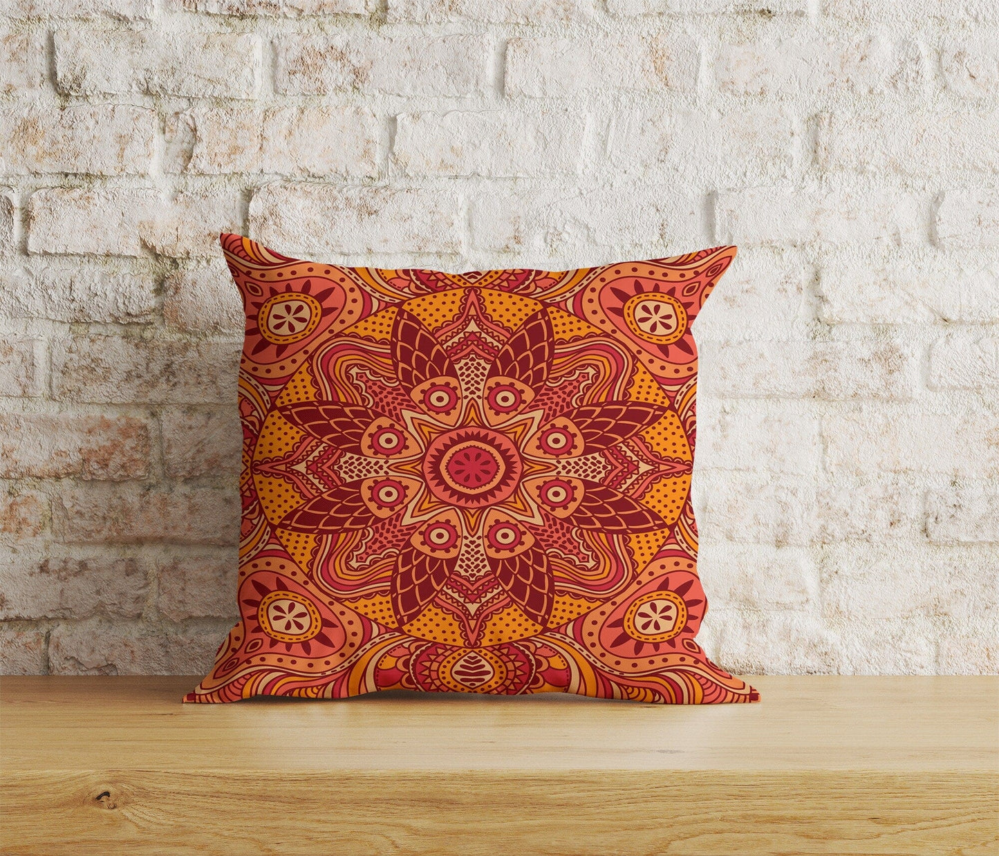 Onay Home Textile Cushion Covers 8 / 12 x 12 inch (30 x 30 cm) Double Side Geometric Colorful  Mandala Cushion Cover Decorative Mandala