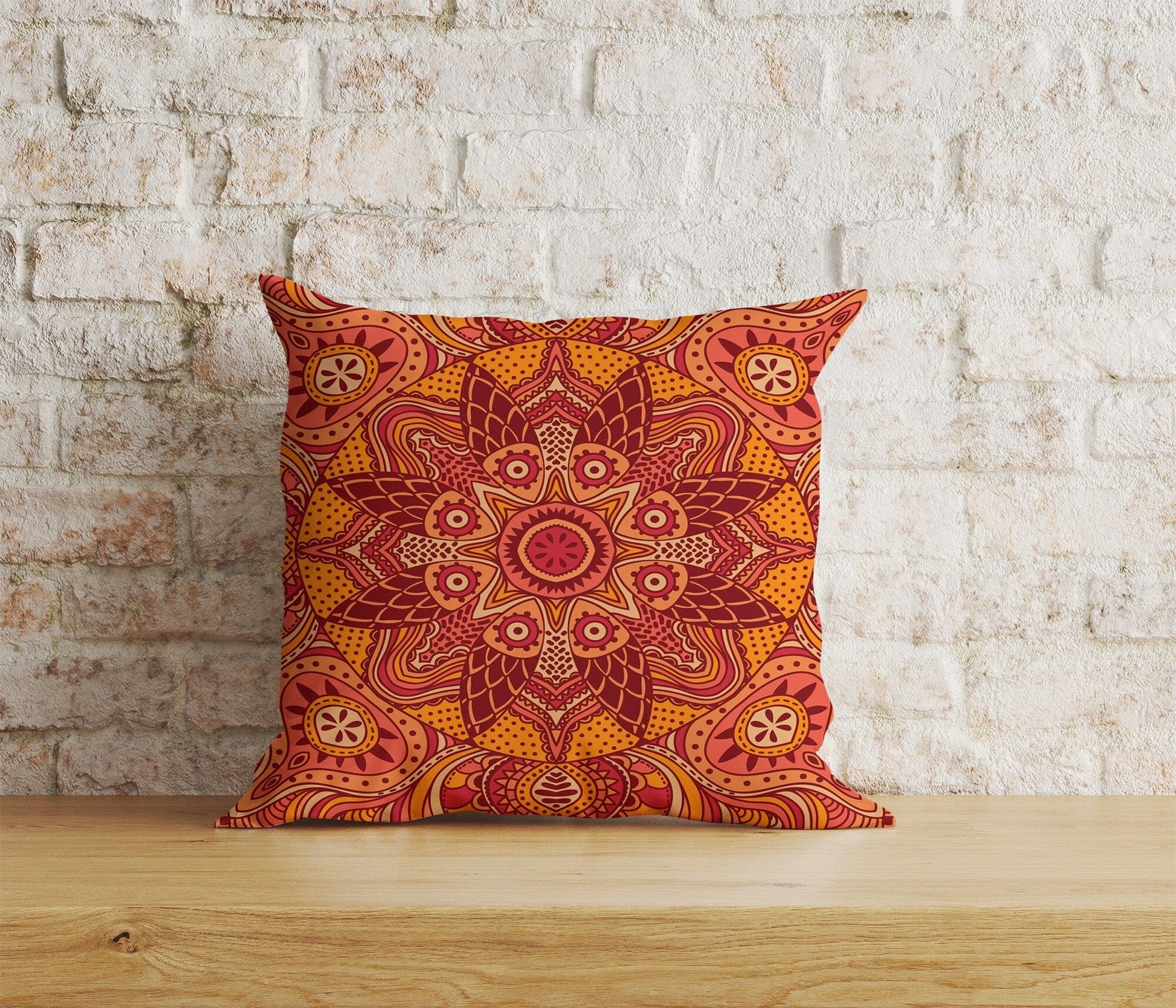 Onay Home Textile Cushion Covers 8 / 12 x 12 inch (30 x 30 cm) Double Side Geometric Colorful  Mandala Cushion Cover Decorative Mandala