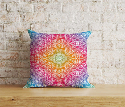 Onay Home Textile Cushion Covers 7 / 12 x 12 inch (30 x 30 cm) Double Side Geometric Colorful  Mandala Cushion Cover Decorative Mandala