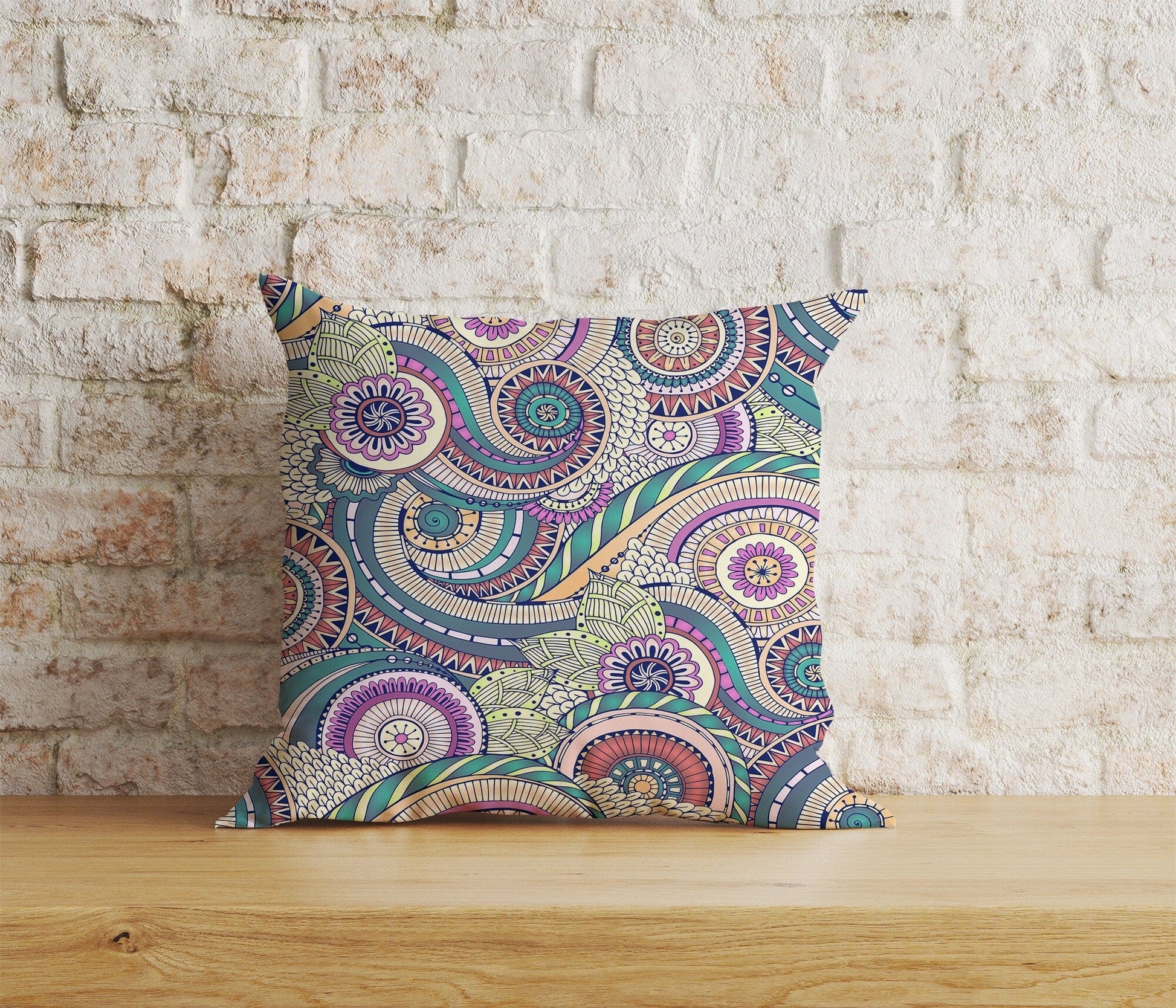 Onay Home Textile Cushion Covers 6 / 12 x 12 inch (30 x 30 cm) Double Side Geometric Colorful  Mandala Cushion Cover Decorative Mandala