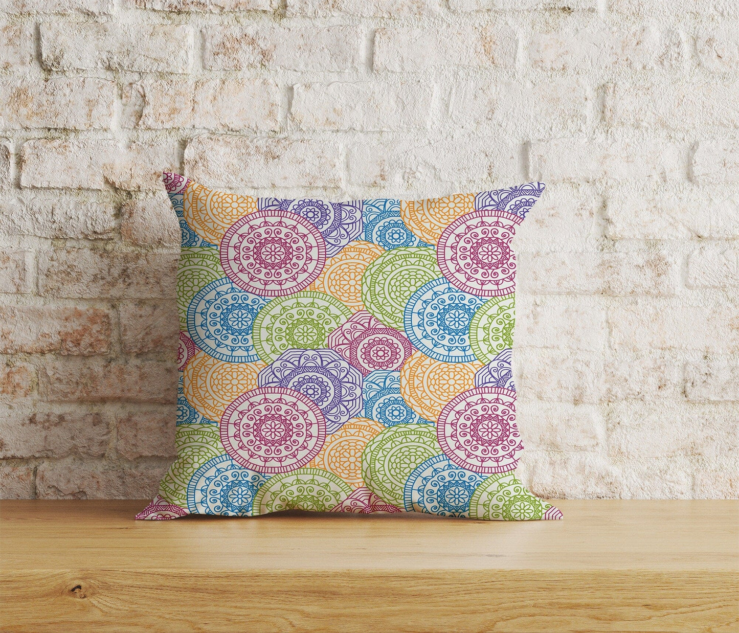 Onay Home Textile Cushion Covers 5 / 12 x 12 inch (30 x 30 cm) Double Side Geometric Colorful  Mandala Cushion Cover Decorative Mandala