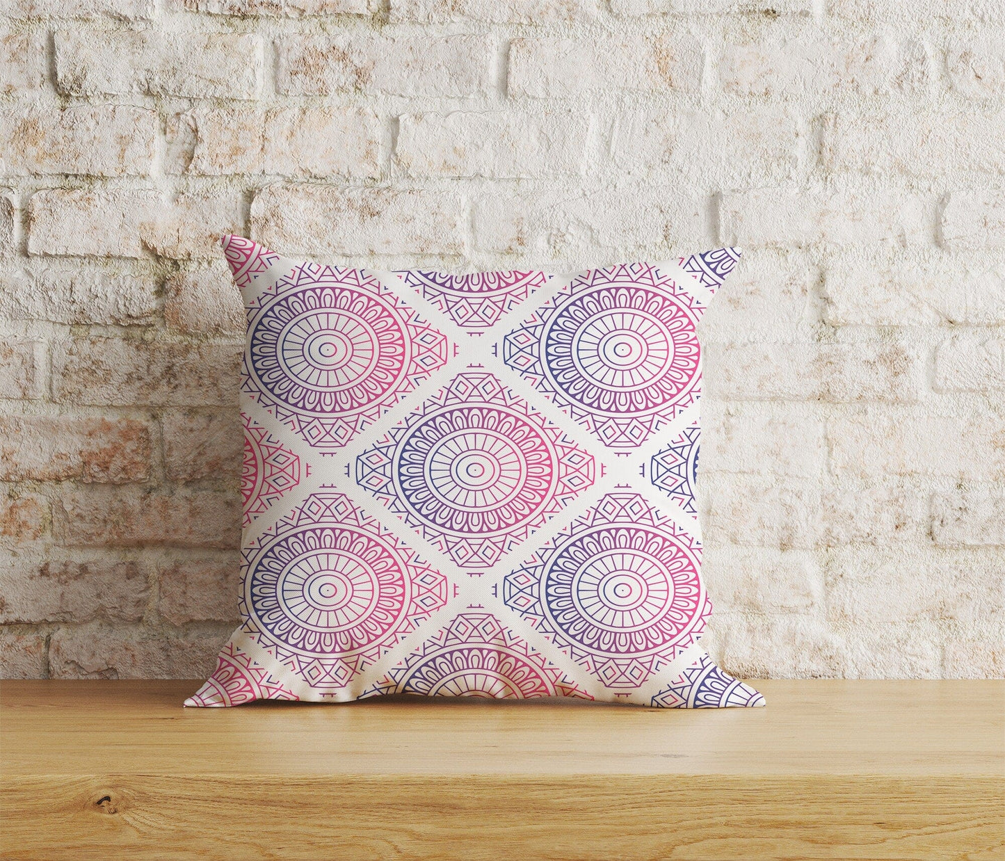 Onay Home Textile Cushion Covers 2 / 12 x 12 inch (30 x 30 cm) Double Side Geometric Colorful  Mandala Cushion Cover Decorative Mandala