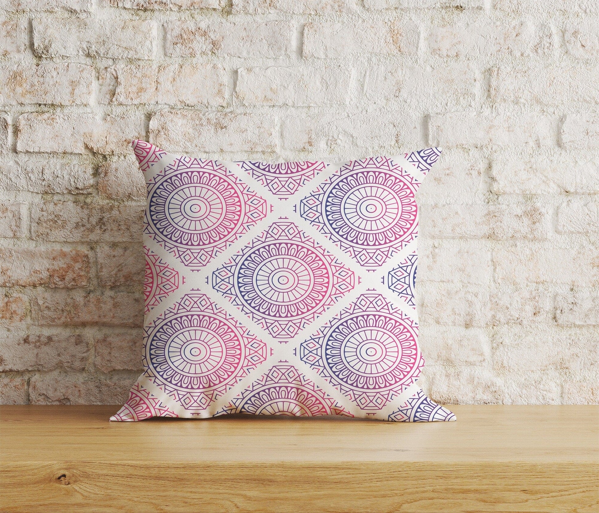 Onay Home Textile Cushion Covers 2 / 12 x 12 inch (30 x 30 cm) Double Side Geometric Colorful  Mandala Cushion Cover Decorative Mandala