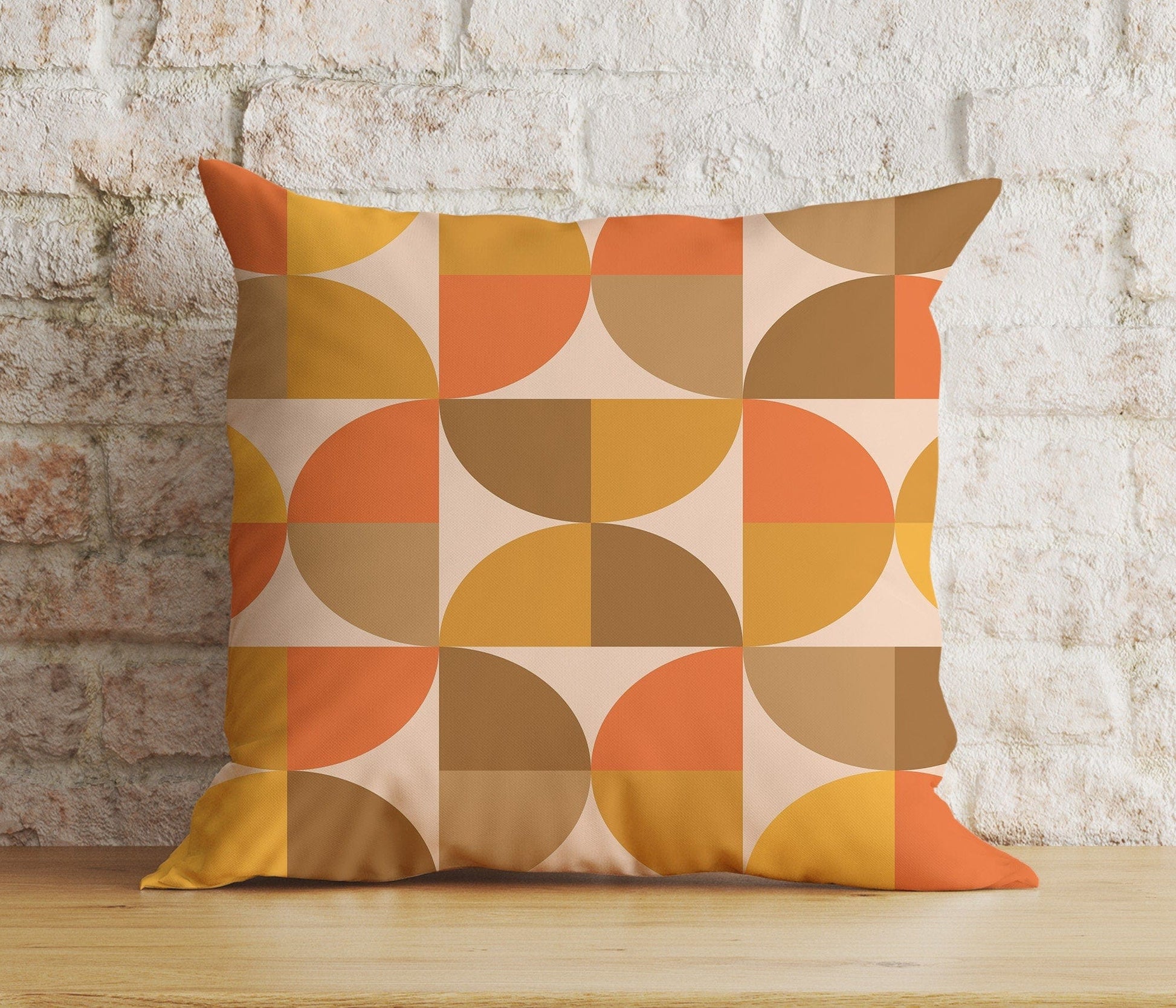 Onay 4 / 12 x 12 inch (30 x 30 cm) Double Side Geometric Retro Abstract Modern Shapes Cushion Cover