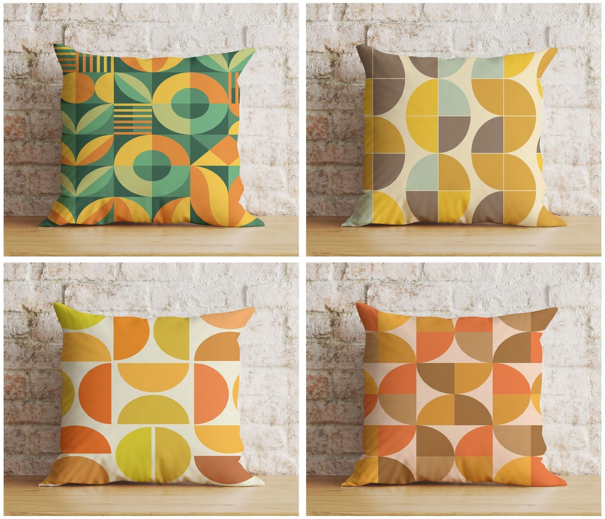 Onay Geometric Retro Abstract Modern Shapes Cushion Cover