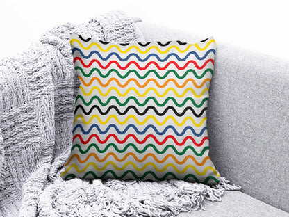 Onay 9 / 12 x 12 inch (30 x 30 cm) Geometric Wavy Round and Striped Abstract Cushion Cover
