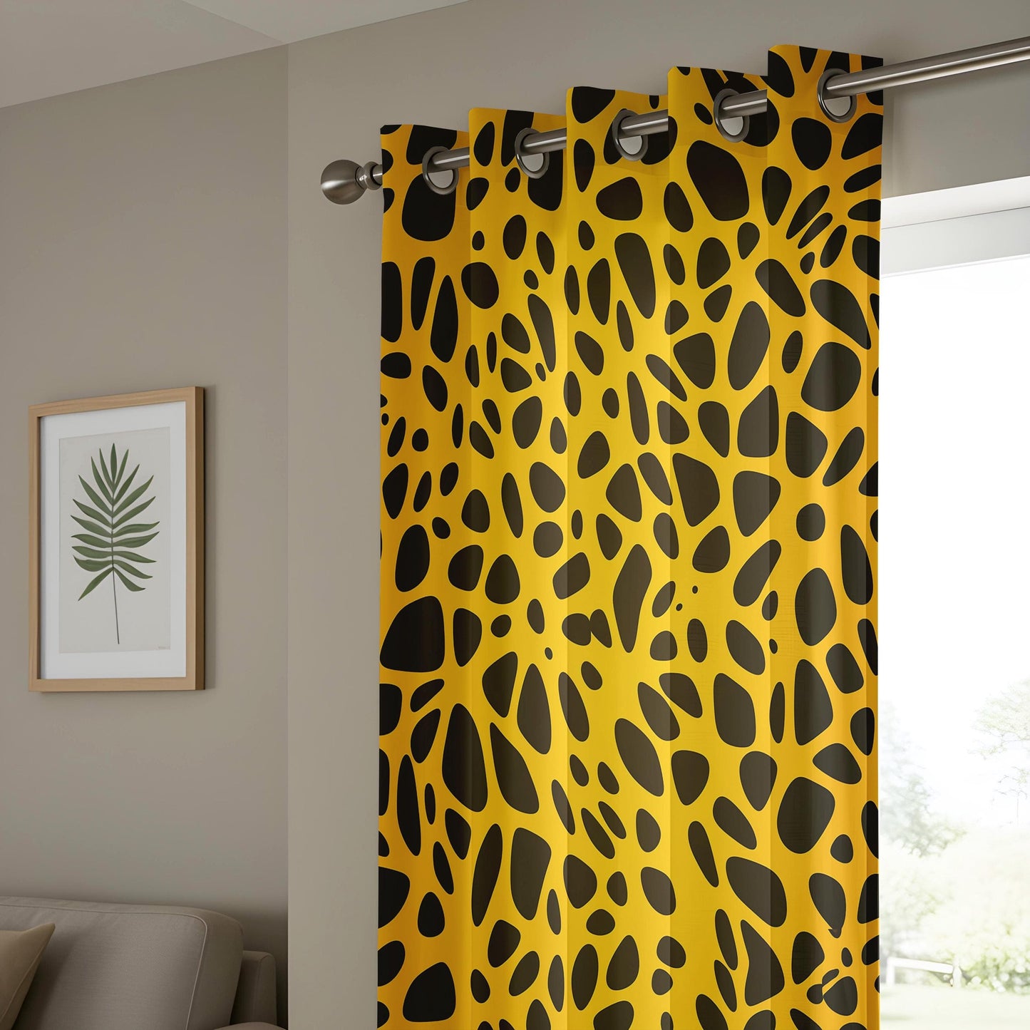 Onay Giraffe Print Window Curtains, Safari Animal Pattern Drapes