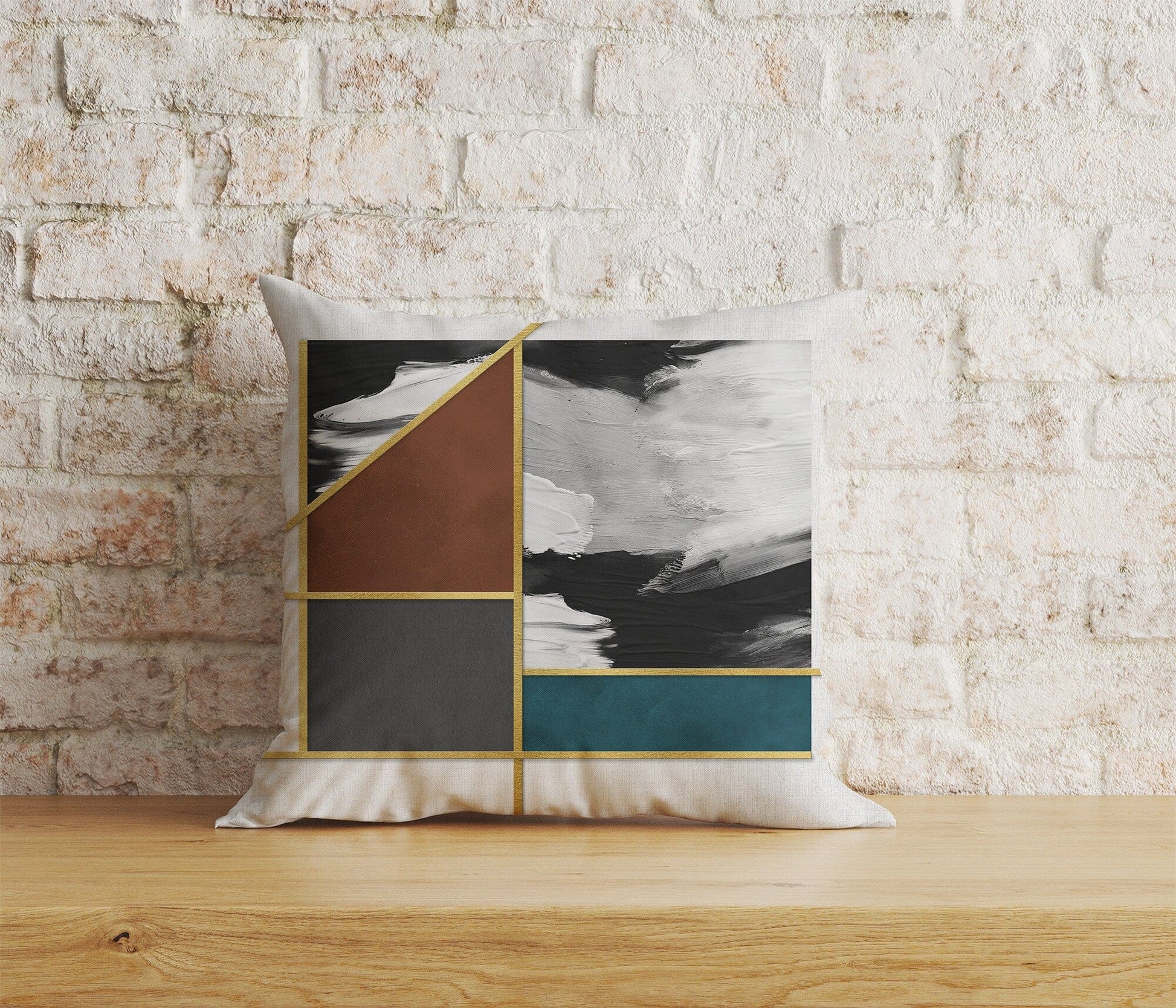 Onay Home Textile Cushion Covers 3 / 12 x 12 inch (30 x 30 cm) Double Side Gold Sun Cushion Covers Geometric Pillow Cover Abstract Case