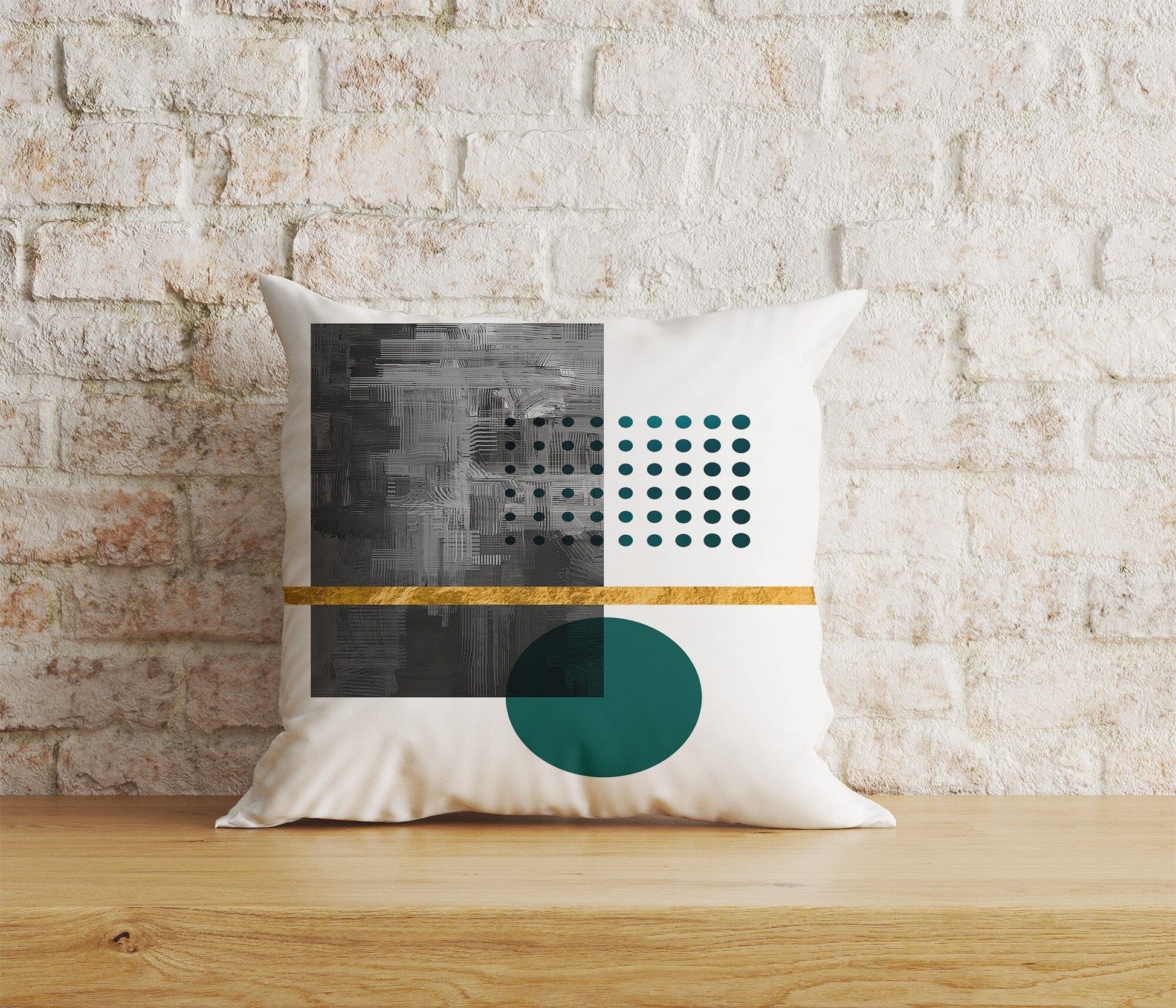 Onay Home Textile Cushion Covers 2 / 12 x 12 inch (30 x 30 cm) Double Side Gold Sun Cushion Covers Geometric Pillow Cover Abstract Case