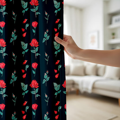 Onay Gothic Vintage Rose Curtains – Dark Aesthetic Floral Drapes