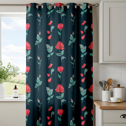Onay Gothic Vintage Rose Curtains – Dark Aesthetic Floral Drapes