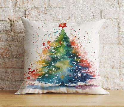 Onay 5 / 12 x 12 inch (30 x 30 cm) Double Side Green Christmas Tree Xmas Festive Ornament Print Cushion Cover