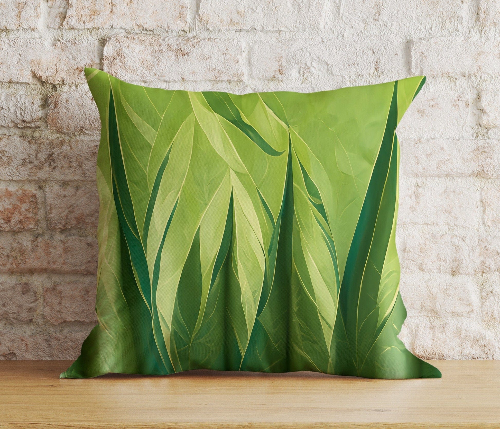 Onay 8 / 12 x 12 inch (30 x 30 cm) Double Side Green Leaf Botanical Stylish Green Patterns Cushion Cover