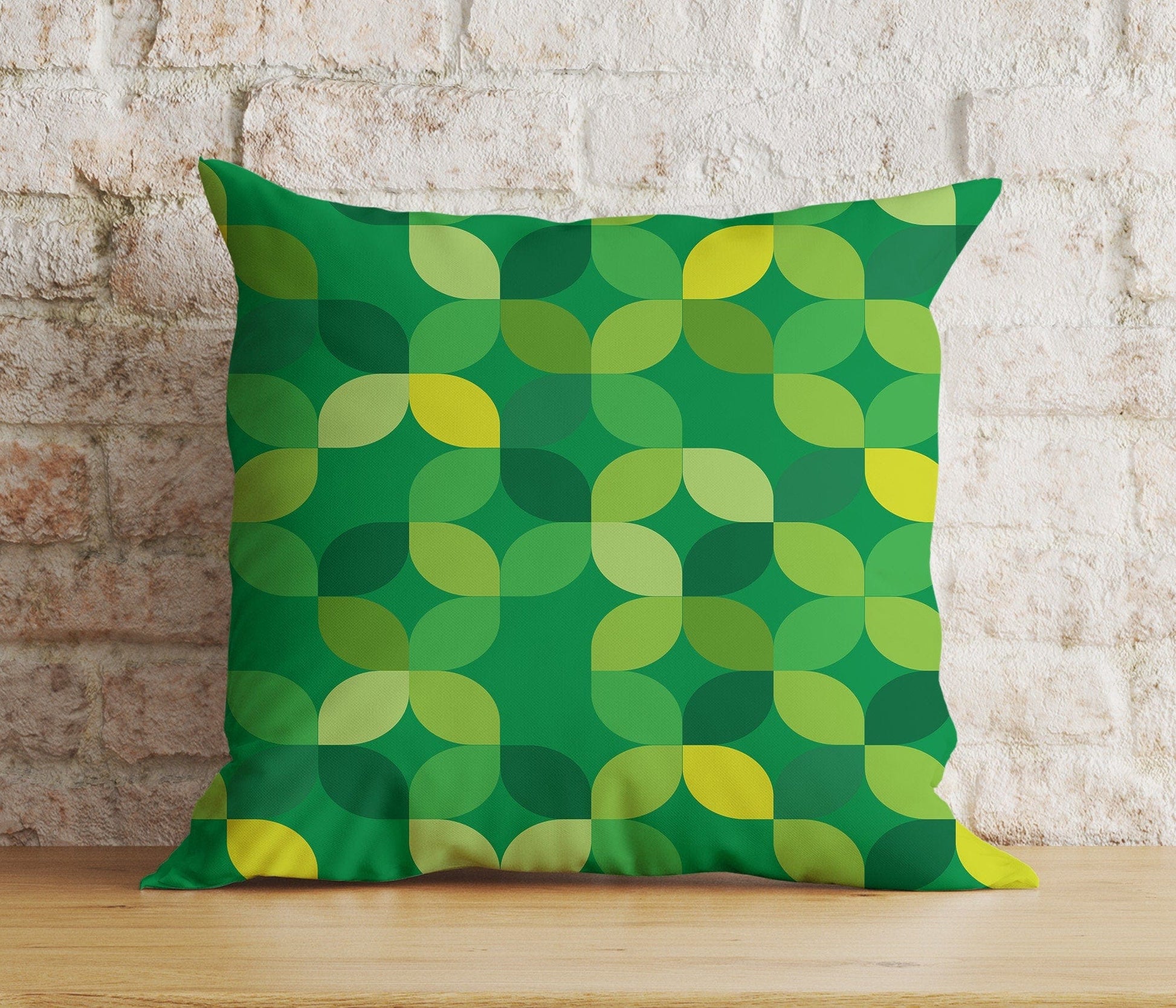 Onay 7 / 12 x 12 inch (30 x 30 cm) Double Side Green Leaf Botanical Stylish Green Patterns Cushion Cover