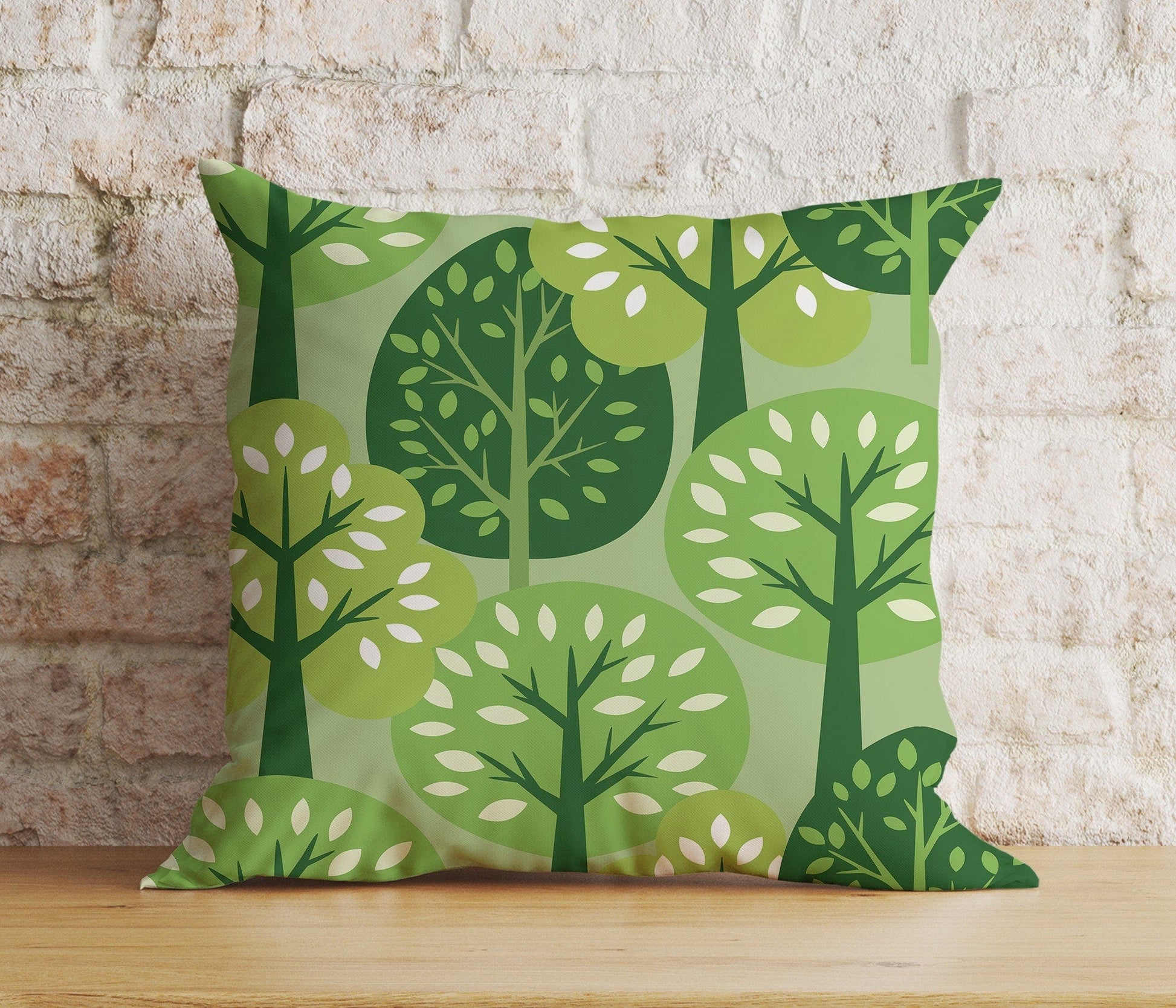 Onay 6 / 12 x 12 inch (30 x 30 cm) Double Side Green Leaf Botanical Stylish Green Patterns Cushion Cover