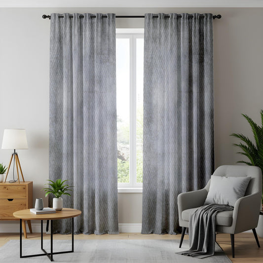 Onay Grey Living Room Curtains, Modern Textured Gray Drapes