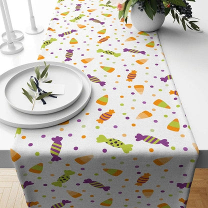 Onay 3 / 12 x 46 inch (30 x 120 cm) Halloween Candy Table Runner Boo Halloween Tablecloth