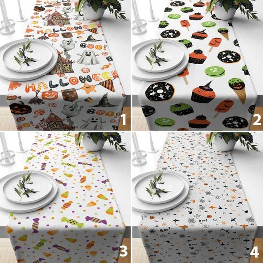 Onay Halloween Candy Table Runner Boo Halloween Tablecloth