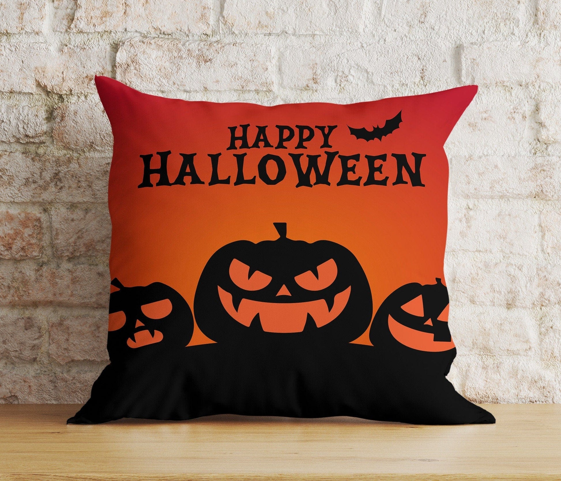 Onay 9 / 12 x 12 inch (30 x 30 cm) Double Side Halloween Castle Carved Pumpkin Trick or Treat Red Cushion Cover
