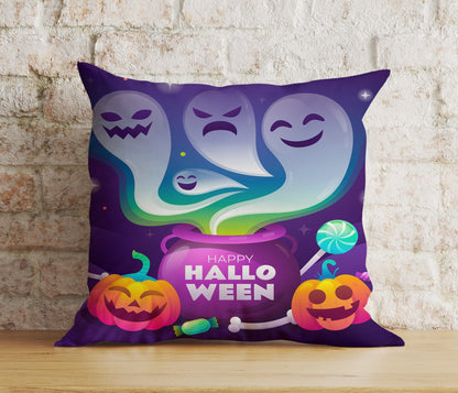 Onay 8 / 12 x 12 inch (30 x 30 cm) Double Side Halloween Ghost Bats,Spiders,Pumpkins Spooky Cushion Cover