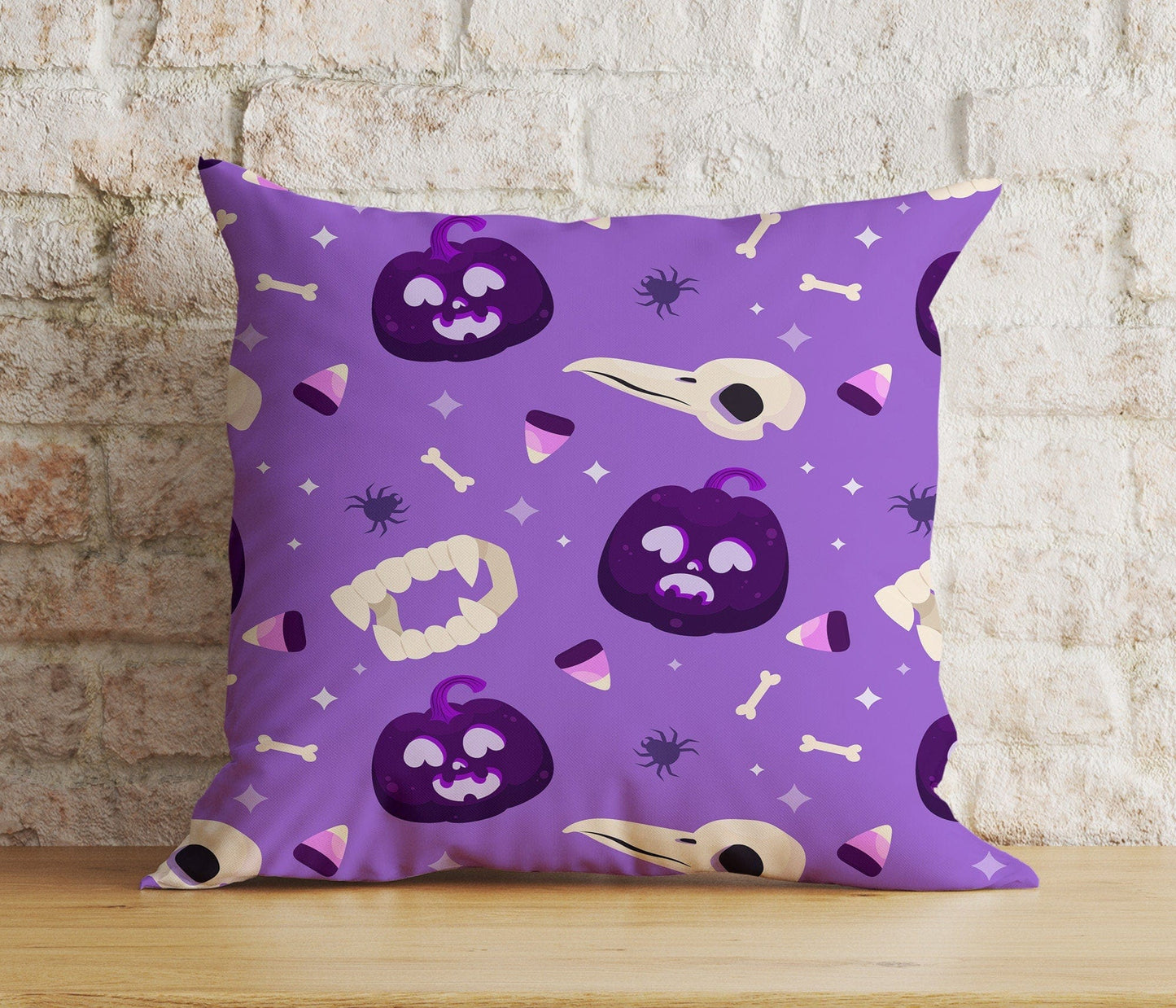 Onay 7 / 12 x 12 inch (30 x 30 cm) Double Side Halloween Ghost Bats,Spiders,Pumpkins Spooky Cushion Cover