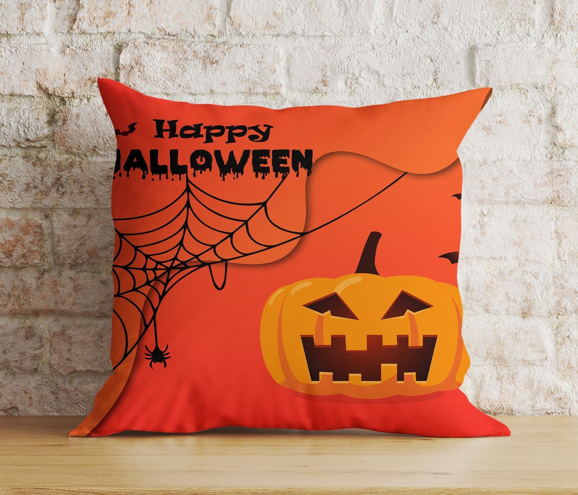Onay 9 / 12 x 12 inch (30 x 30 cm) Double Side Halloween Ghost Pumpkin Spider Tombstone Red&Black Cushion Cover