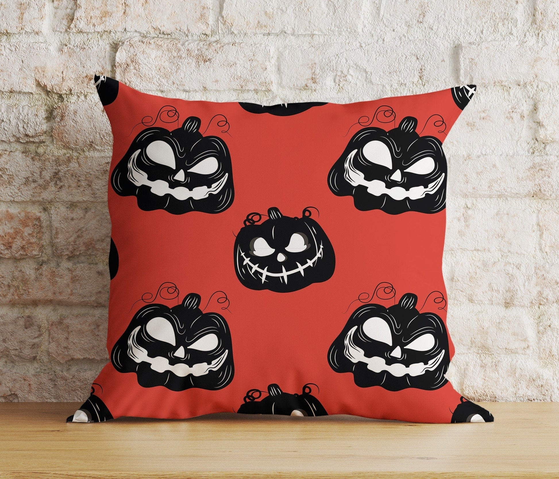Onay 6 / 12 x 12 inch (30 x 30 cm) Double Side Halloween Ghost Pumpkin Spider Tombstone Red&Black Cushion Cover