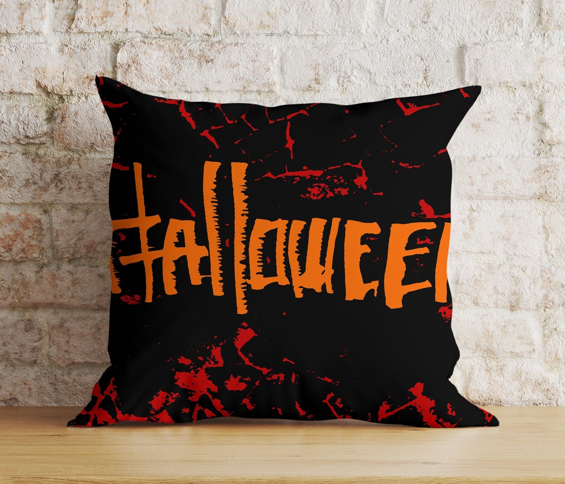 Onay 2 / 12 x 12 inch (30 x 30 cm) Double Side Halloween Ghost Pumpkin Spider Tombstone Red&Black Cushion Cover
